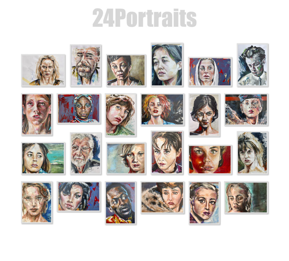 24Portraits, Acryl auf Papier