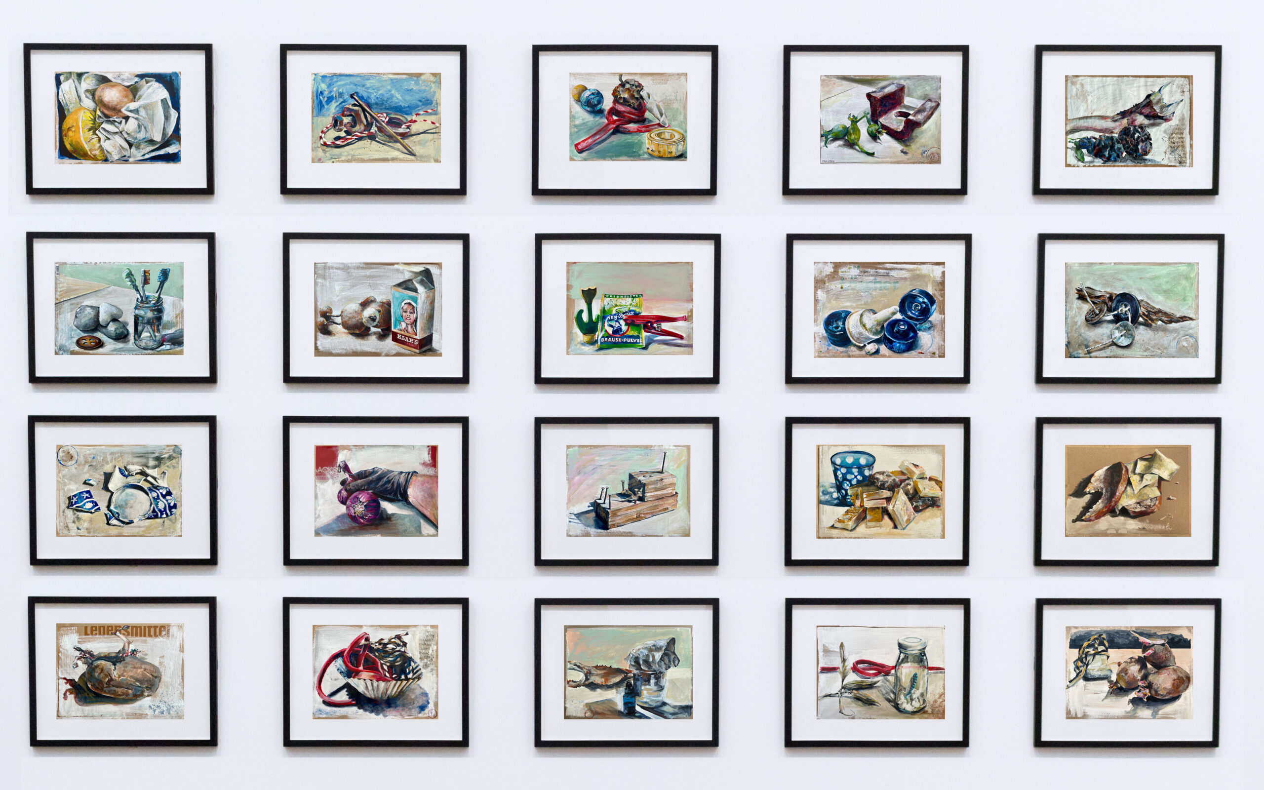 20 neue Stillleben im Format 37,5 x 27,5 cm, 2024
